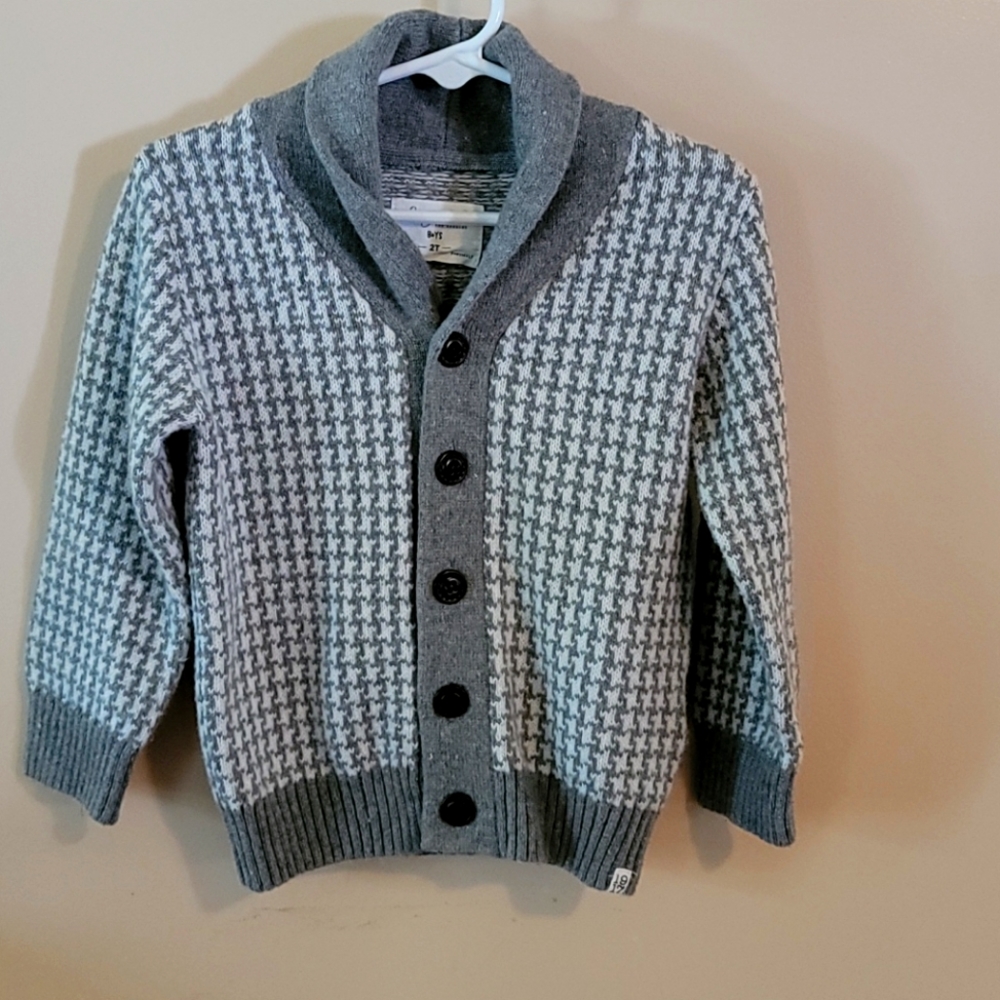 NWOT Sovereign Code LA Gray and White Cardigan Sweater